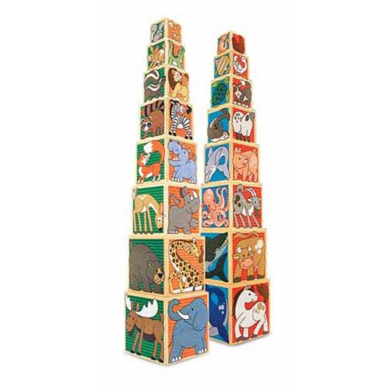 Melissa & Doug, Stapelklossar i Trä - Djur