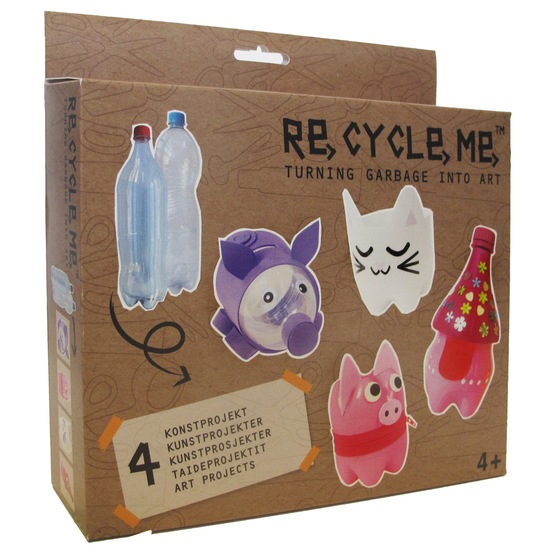 Recycle me, Petflaskor 2, 4 st återvinningspyssel