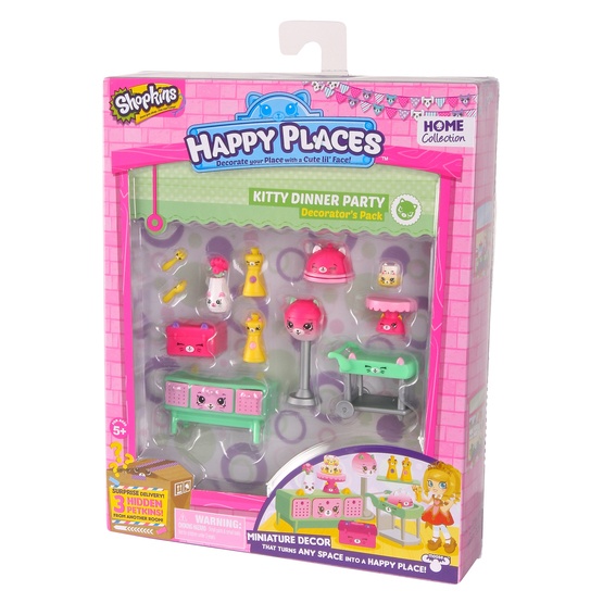 Happy Places, Shopkins S1 - Decorator Pack - Kitty Dinner party