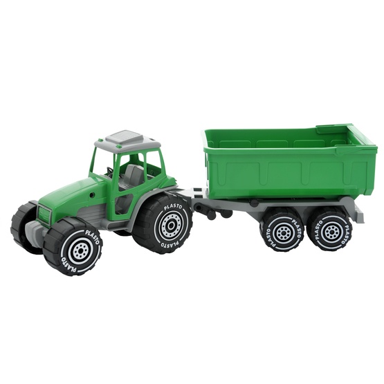 Plasto, Traktor med släp, Grön