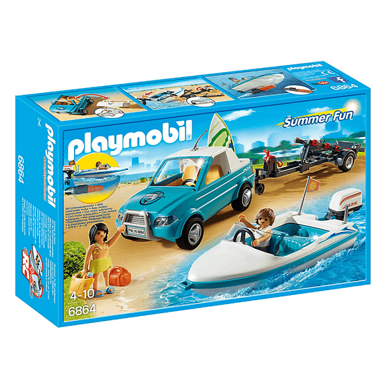Playmobil Summer Fun 6864, Cabriolet med motorbåt med undervattenmotor