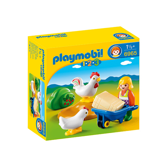 Playmobil, 1.2.3 - Bondfru med tupp och höna