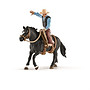 Schleich, 41416 Farm World - Sadlad häst med cowboy