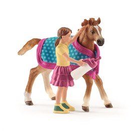 Schleich, 42361 Föl med filt & flicka