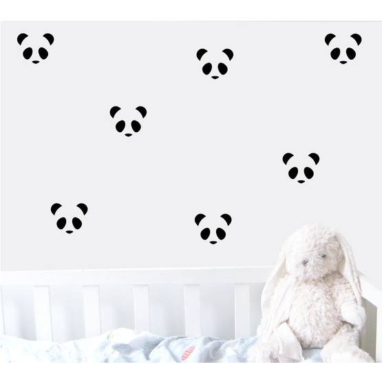 Familyroom, Wallsticker Panda Svart 15 st