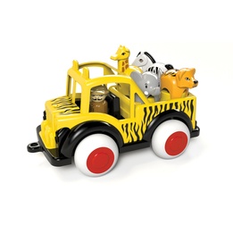 Safari Jeep med 1 figur och 4 djur