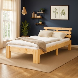 Dubbelsäng - Träram - Natur