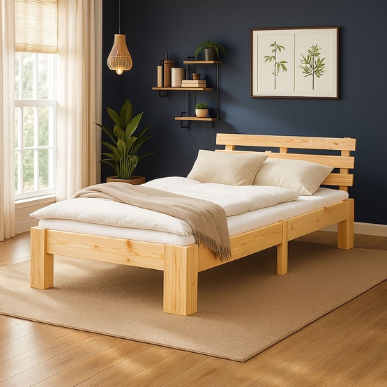 Dubbelsäng - Träram - Natur