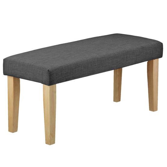 Homestyle4u Bänk - PVC Klädd Bänk 103 Cm - Mörkgrå