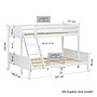 Familjesäng  - 90x200 + 140x200 - Vit