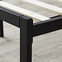 Enkelsäng Med Madrass - Metall 90x200 Cm - Svart