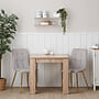 Matbord Sonoma 80x80 Cm - 2 Stolar Cream Velvet