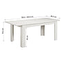 Matbord 160x90 Cm Vit - 4 Stolar Grey Velvet