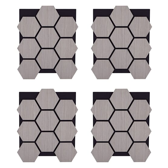 Homestyle4u Ljudpanel - Akustikpanel Hexagon - 62x76 Cm - 4 St - Grå