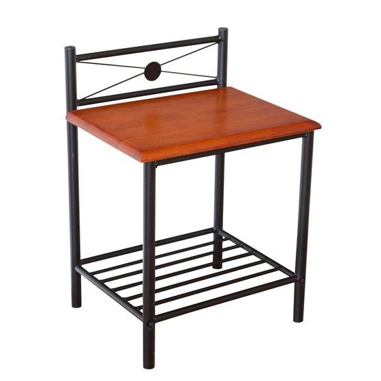 Homestyle4u Sängbord - Metall - Brunt - Kors