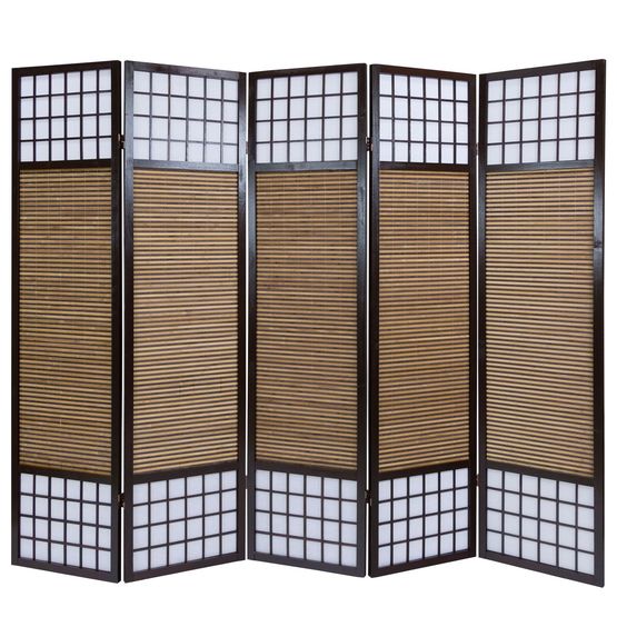 Homestyle4u Rumsavdelare - 5 Delar - Spanish Wall Med Bambu