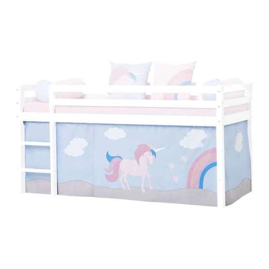 Hoppekids - Unicorn Gardin Loftsäng Semihög (half-high) Och Våningssäng 90x200 Cm