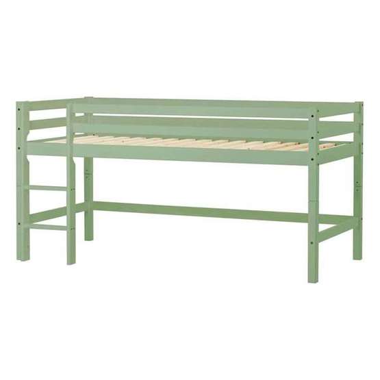 hoppekids - loftsäng eco dream my color halvhög - 90x200 cm pale green