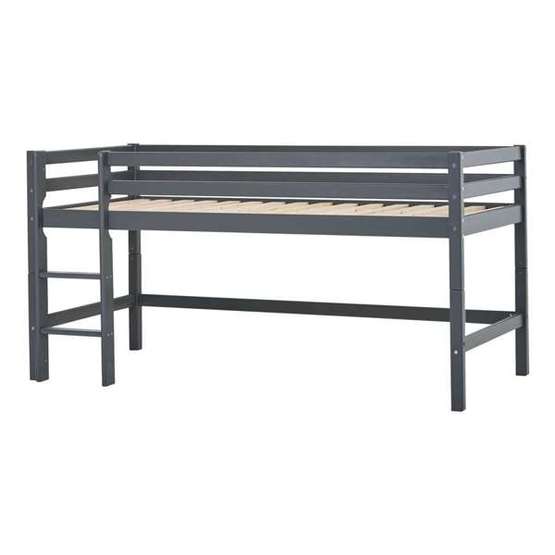 hoppekids - loftsäng eco dream my color halvhög - 90x200 cm smoked pearl