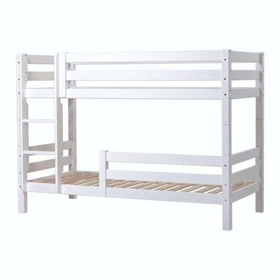 Hoppekids - Våningssäng ECO Luxury Med Dubbla Skyddskanter - 90x200 Cm Vit