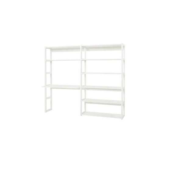 Hoppekids - Bokhylla Storey 8 Hyllor Och Skrivbord 100 Cm Vit