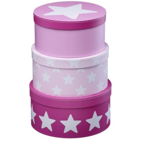 Kids Concept - Pappbox Rund Star Rosa