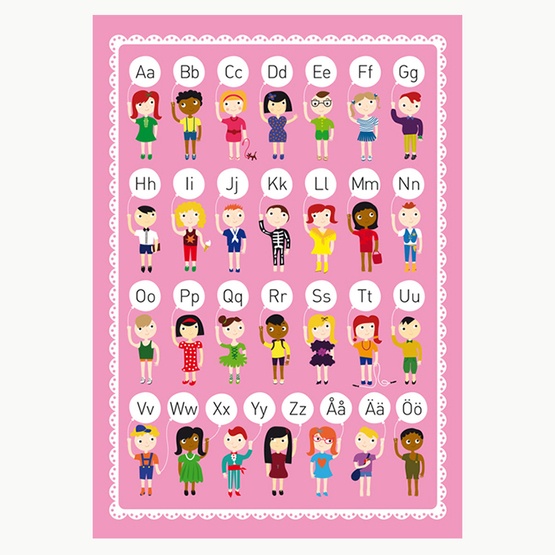 Ejvor - Poster Abc Barn Rosa