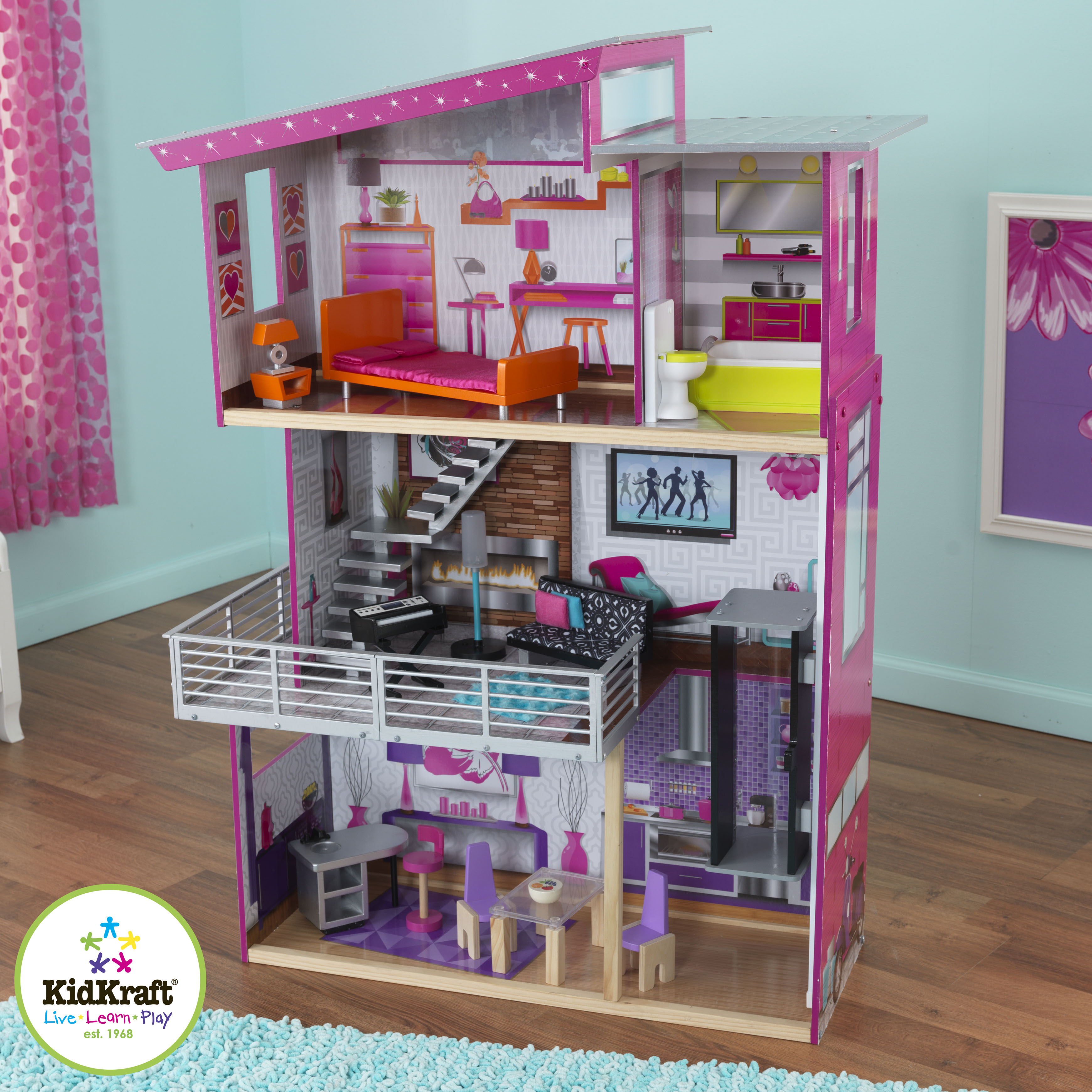 KidKraft Dockskåp Luxury Dollhouse Med Ljud Och Ljus