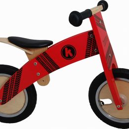 Kiddimoto - Balanscykel Röd Med Däckspår Kurve