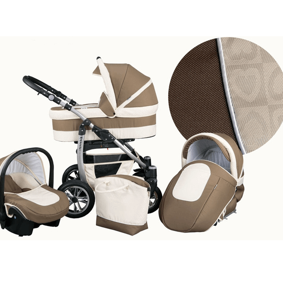 Baby Merc - Maylo Barnvagnar 3 In 1 - Brun/Vit