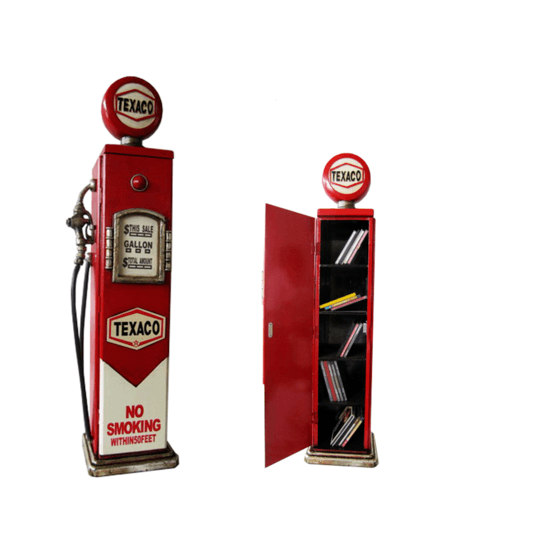EliteToys - Retro Bensinpump - Texaco - Med Förvaring - Röd