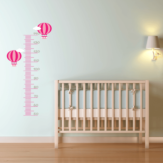 Smådetaljer - Väggdekor - Mätsticka Luftballong - 40X104 - Rosa