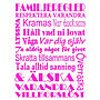 Smådetaljer - Väggdekor - Familjeregler - 28X37 - Rosa
