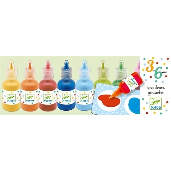 Djeco - 8 Bottles Of Poster Paint