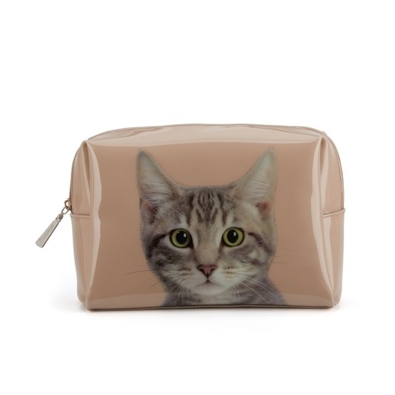 Catseye - Tabby On Taube Large Beauty Bag