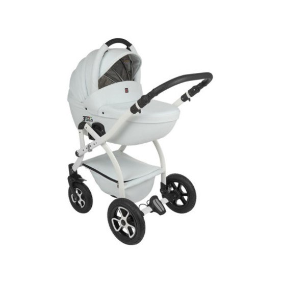 Trido Eco Duo - Barnvagn - 3 In 1 - Vit Med Vitt Chassi