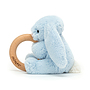 Jellycat - Gosedjur - Bashful Blue Bunny Wooden Ring Toy