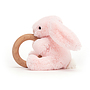 Jellycat - Gosedjur - Bashful Pink Bunny Wooden Ring Toy