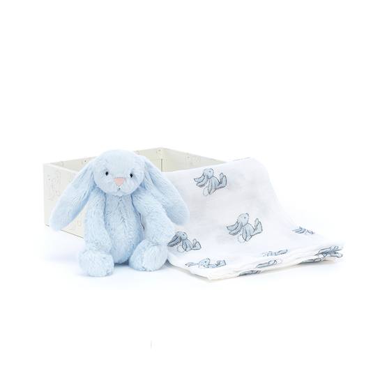 Jellycat Gosedjur Bashful Blue Bunny Gift Set