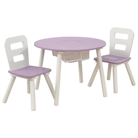 Kidkraft – Bord – Round Storage Table & 2 Chair Set- Lavender