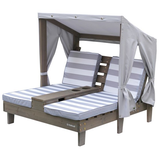 Kidkraft - Solstol - Double Chaise Lounge with Cup Holders - Gray