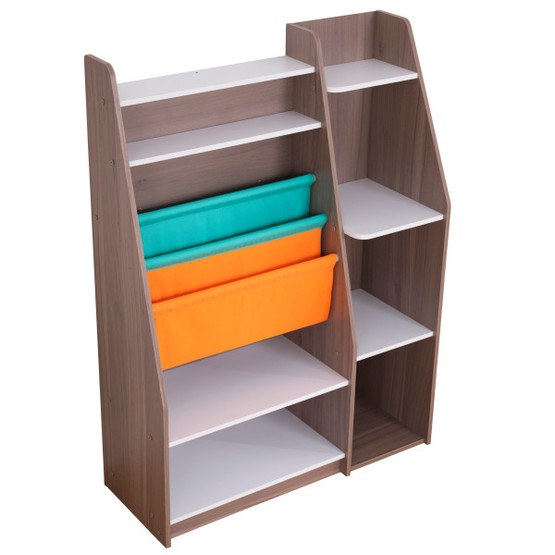 Kidkraft - Bokhylla - Pocket Storage Bookshelf - Gray Ash