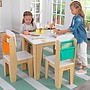 Kidkraft - Bord Och Stolar - Pocket Storage Table and 4 Chair Set - Natural