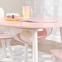Kidkraft - Bord Och Stolar - Round Storage Table and 2 Chairs Set - White & Pink