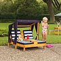 Kidkraft - Double Chaise Lounge With Cup Holders - Honey With Navy & White Stripes