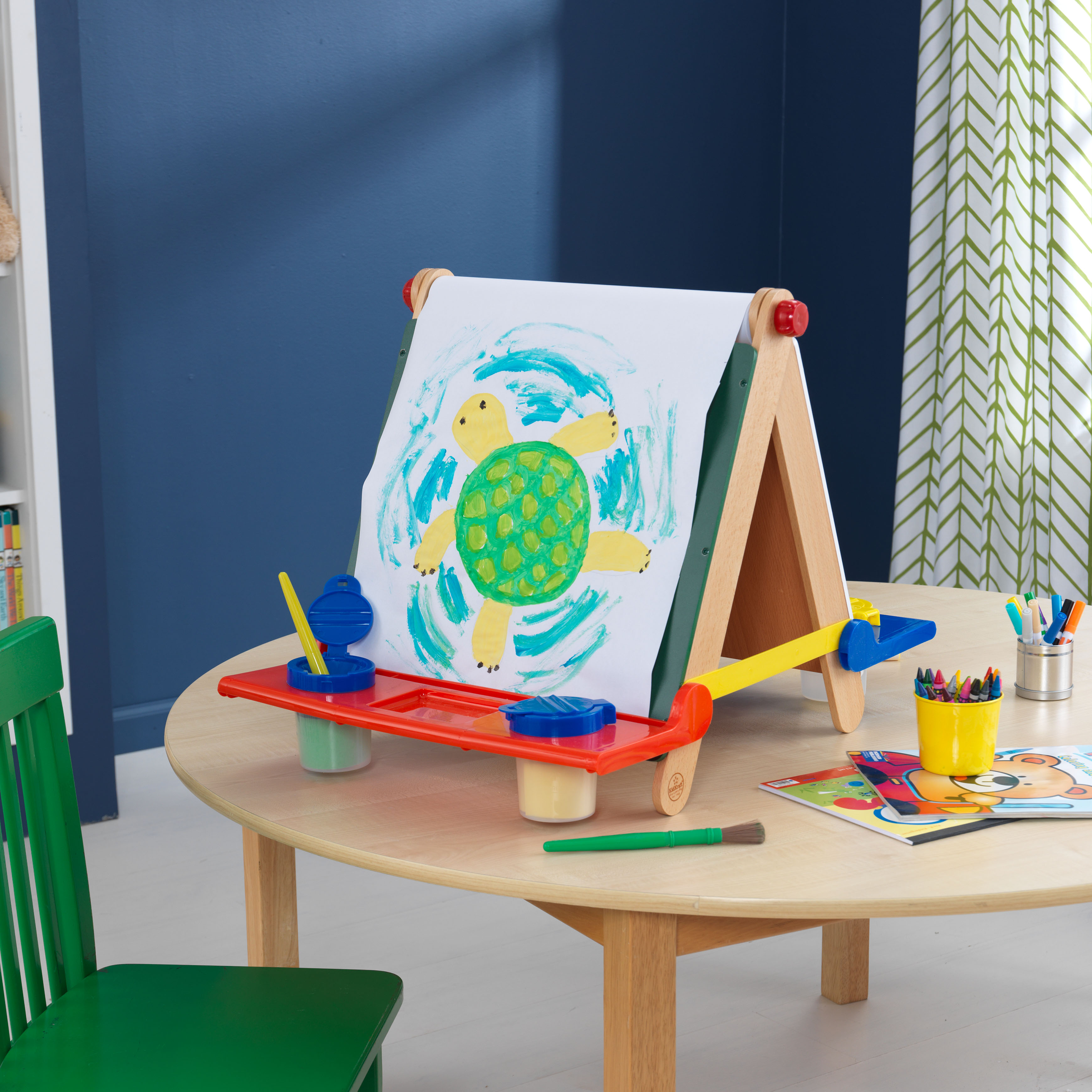 Kidkraft Tabletop Easel Natural With Primary