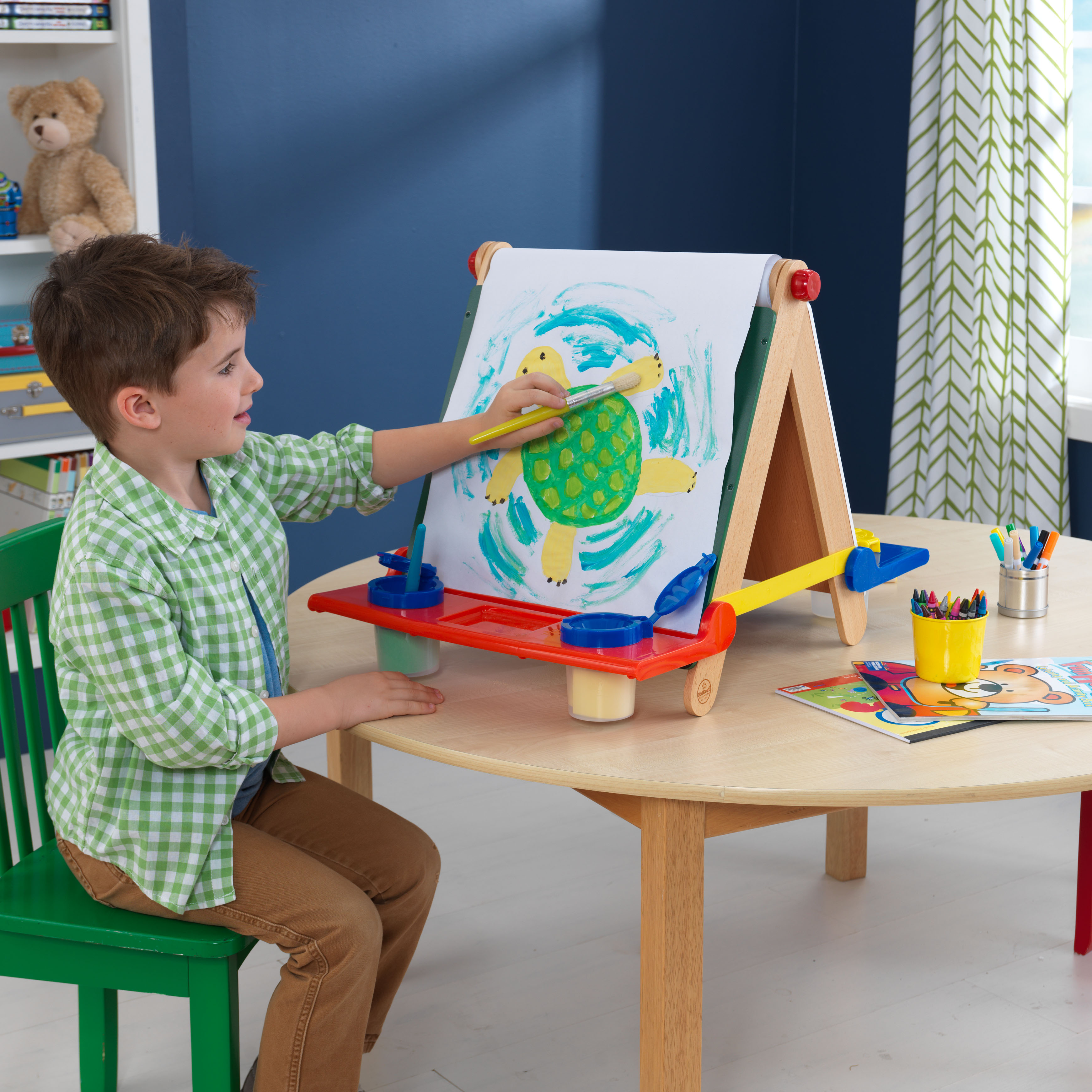 Kidkraft Tabletop Easel Natural With Primary