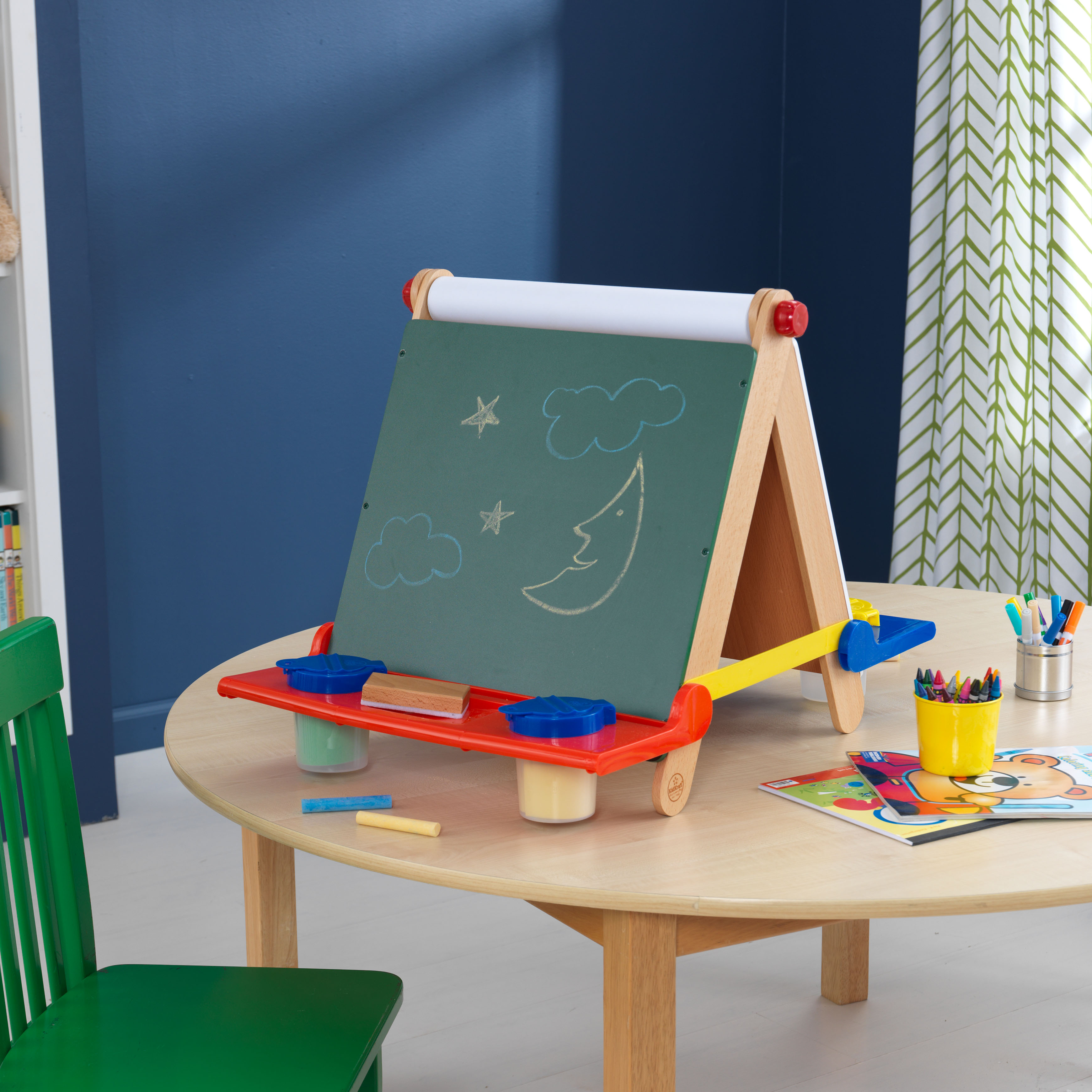 Kidkraft Tabletop Easel Natural With Primary