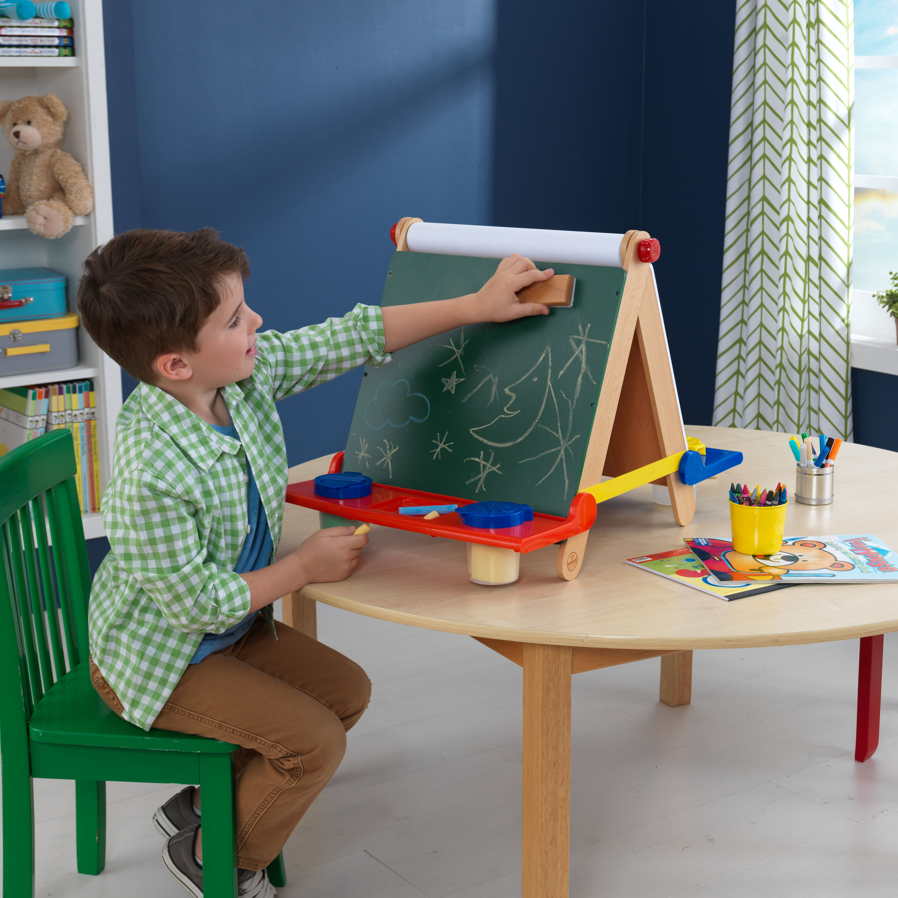 Kidkraft Tabletop Easel Natural With Primary