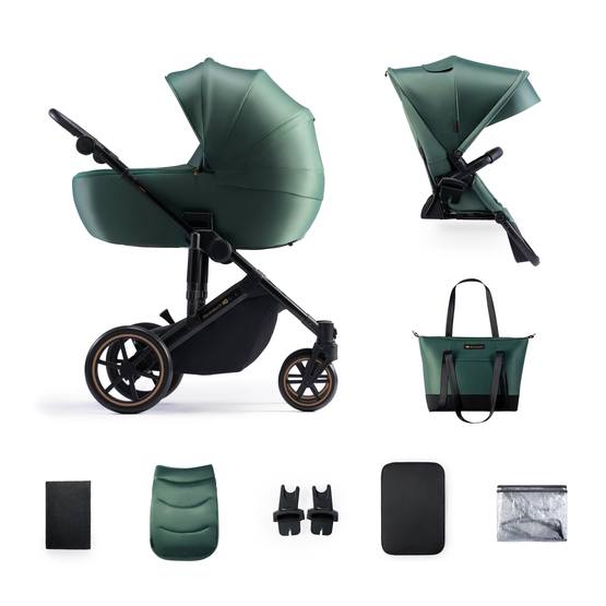 Kinderkraft Barnvagn – 2W1 Prime 2 Dark Green
